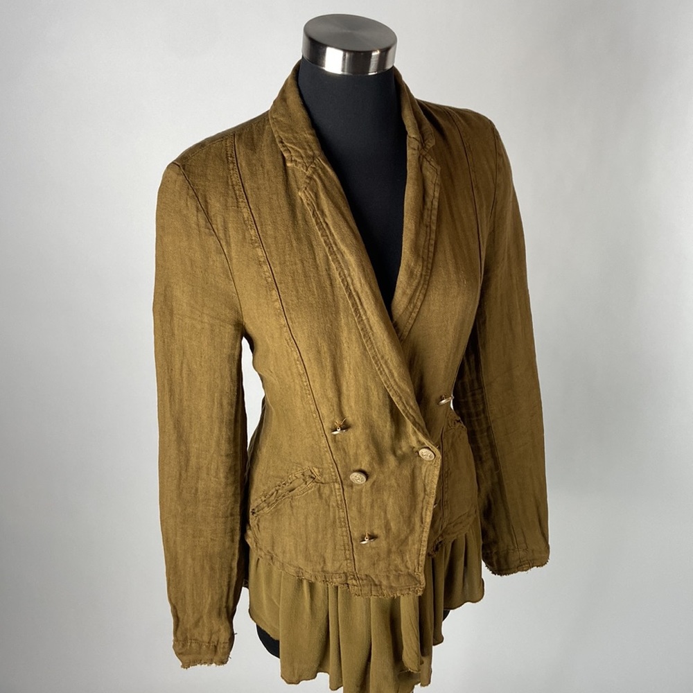 Women's Olive Double-Breasted Jacket